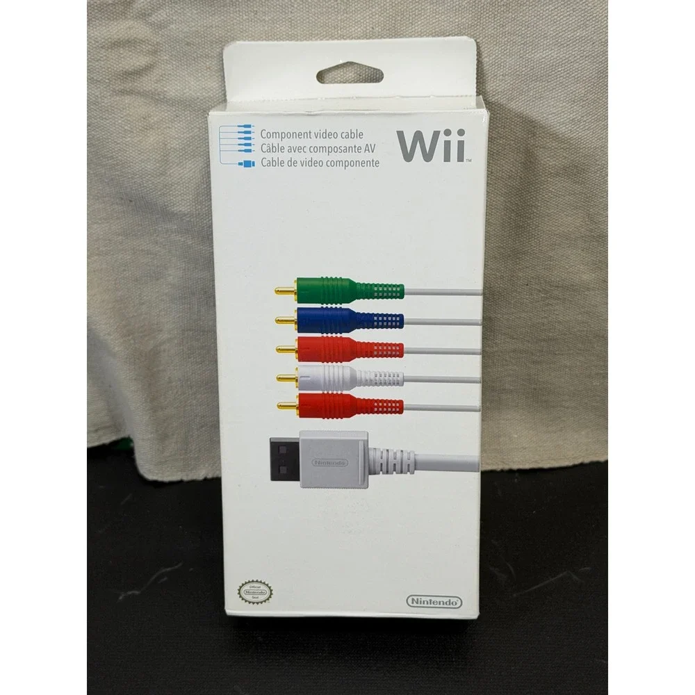 Nintendo Wii Official Component Video Cable Gray RVL-011 New Sealed OEM